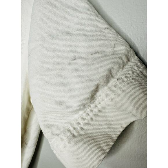 A.P.C. White Cotton Denim Collared Gold Zipper Front Tie Waist Romper Size 38 - Picture 12 of 12